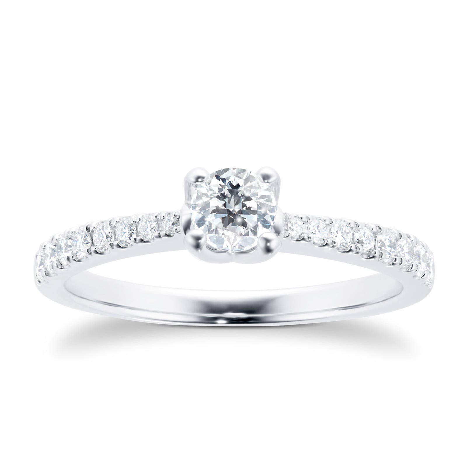 Platinum 0.50ct Goldsmiths Brightest Diamond Ring - Ring Size K