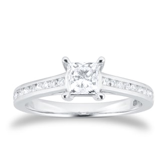 Goldsmiths 18ct White Gold 0.65cttw Princess Cut Solitaire Diamond Ring