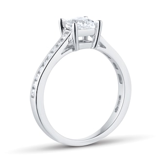 Goldsmiths 18ct White Gold 0.65cttw Princess Cut Solitaire Diamond Ring
