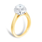 Goldsmiths 18ct Yellow Gold 1.00cttw Diamond Halo Engagement Ring