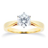 Goldsmiths 18ct Yellow Gold 1.00cttw Goldsmiths Brightest Diamond 6 Claw Solitaire Engagement Ring