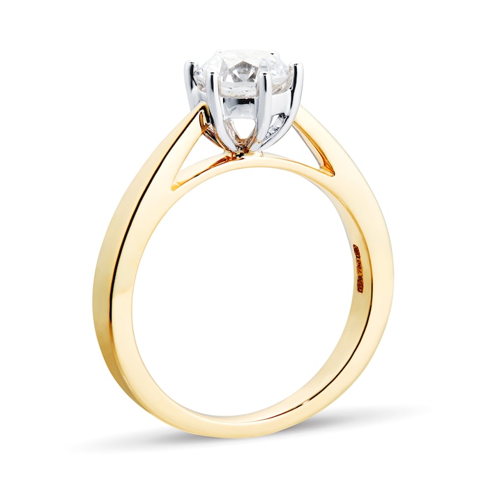 Goldsmiths 18ct Yellow Gold 1.00cttw Goldsmiths Brightest Diamond 6 Claw Solitaire Engagement Ring