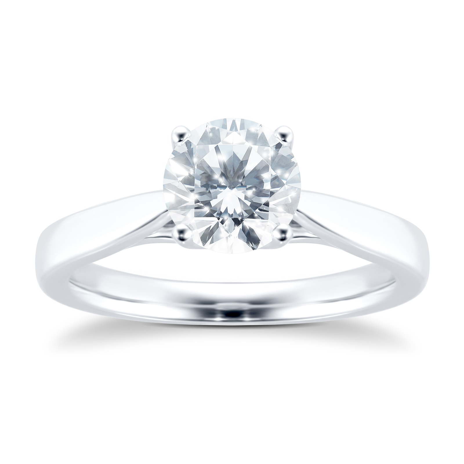 Platinum 1.50cttw Goldsmiths Brightest Diamond Solitaire Engagement Ring - Ring Size O
