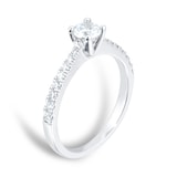 Goldsmiths Platinum 1.00cttw Diamond Set Shoulder Solitaire Engagement Ring