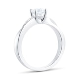 Goldsmiths 18ct White Gold 0.75cttw Diamond Twist Shoulder Engagement Ring