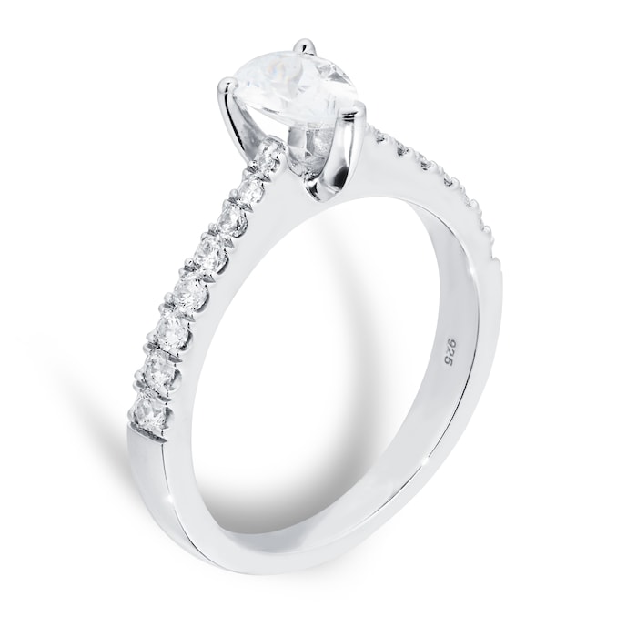 Goldsmiths Platinum 0.70cttw Goldsmiths Brightest Diamond Pear Cut Solitaire Engagement Ring