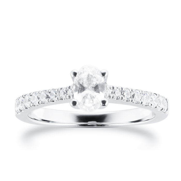Goldsmiths Platinum 0.70cttw Goldsmiths Brightest Diamond Oval Cut Solitaire Engagement Ring