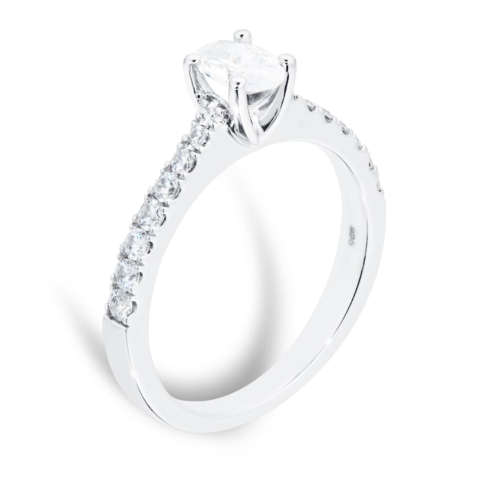 Goldsmiths Platinum 0.70cttw Goldsmiths Brightest Diamond Oval Cut Solitaire Engagement Ring