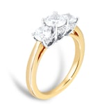 Goldsmiths 18ct Yellow Gold 1.50cttw Goldsmiths Brightest Diamond Three Stone Engagement Ring