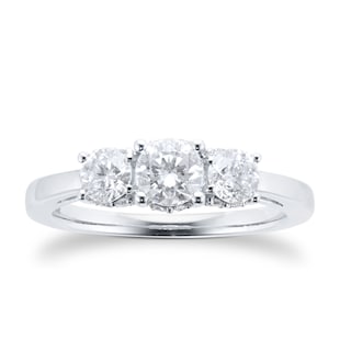 Goldsmiths Platinum 1.00cttw Diamond Three Stone Engagement Ring