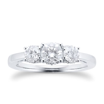 Platinum 1.00cttw Diamond Three Stone Engagement Ring