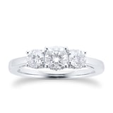 Goldsmiths Platinum 1.00cttw Goldsmiths Brightest Diamond Three Stone Engagement Ring