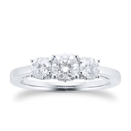 06018809 - Platinum 1.00cttw Diamond Three Stone Engagement Ring