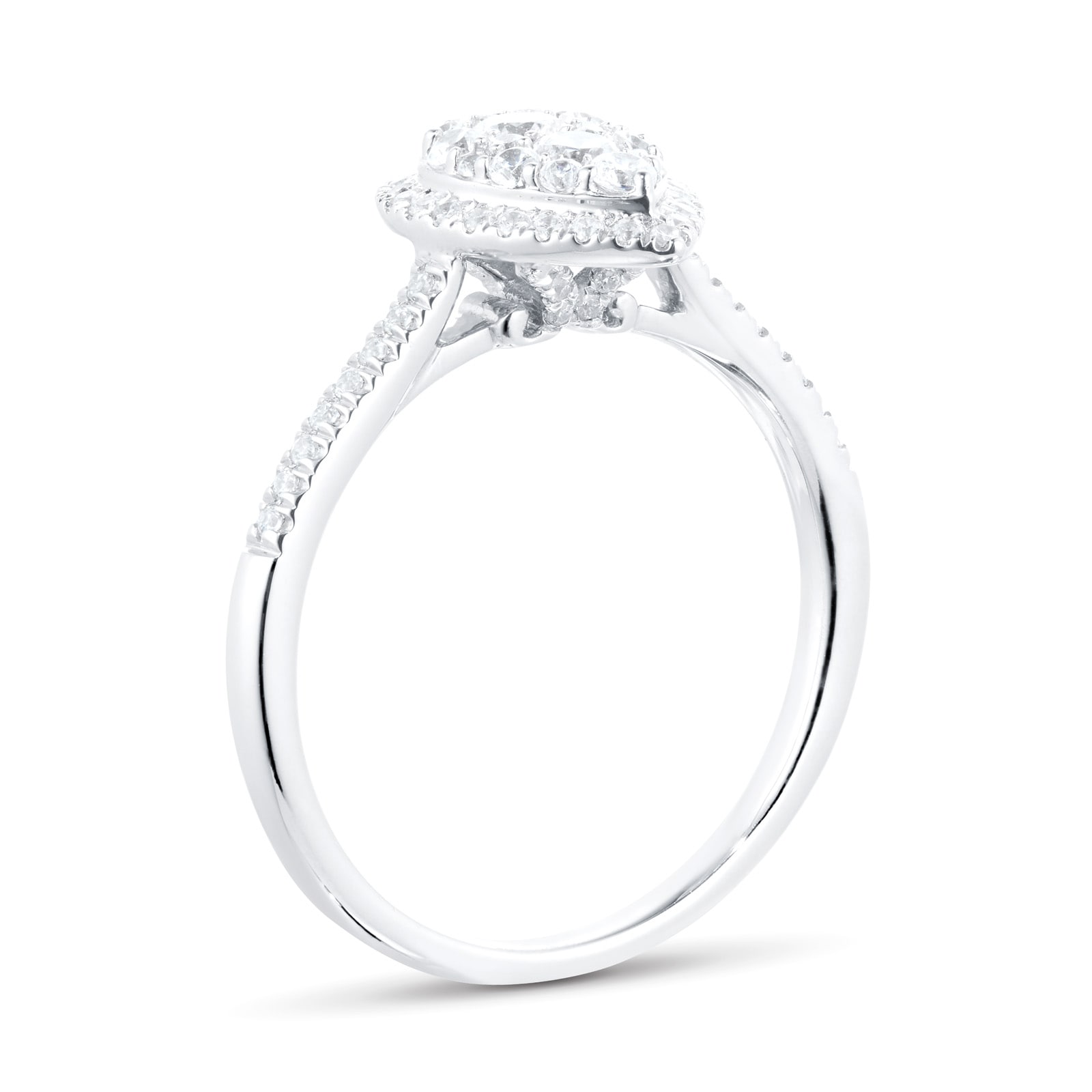 Goldsmiths 18ct White Gold 0.60ct Diamond Pear Bridal Set - Ring Size M Goldsmiths 18ct White Gold 0.60ct Diamond Pear Bridal Set - Ring Size M