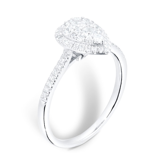 Goldsmiths 18ct White Gold 0.60ct Diamond Pear Bridal Set