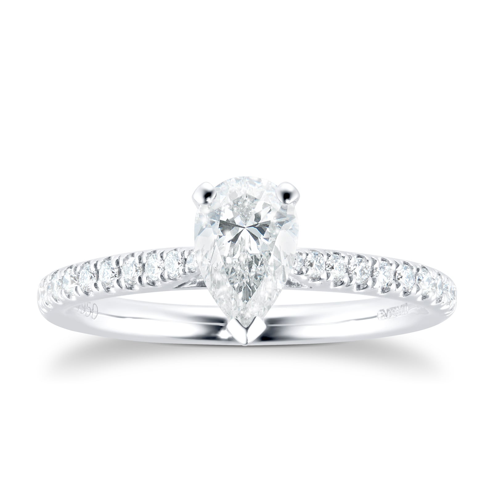 Constance Platinum 0.84cttw Diamond Pear Cut Engagement Ring - Ring Size N