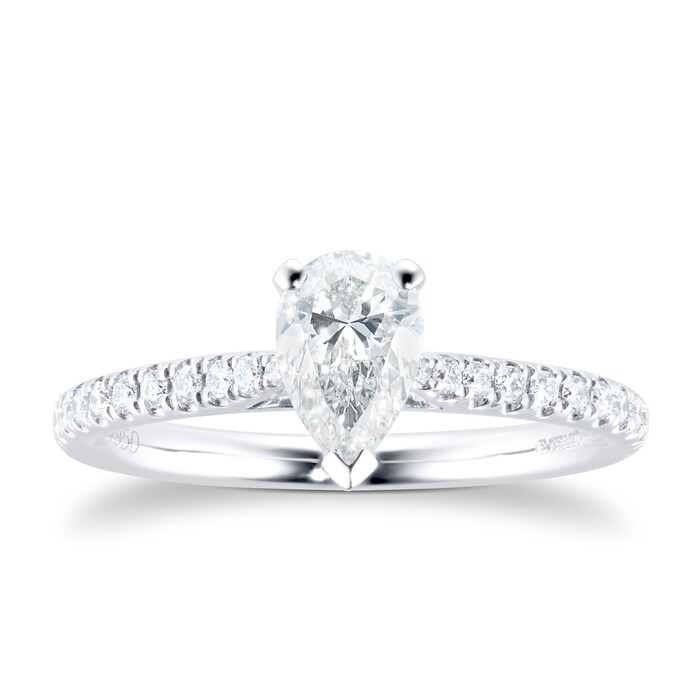 Mappin&Webb Constance Platinum 0.84cttw Diamond Pear Cut Engagement Ring