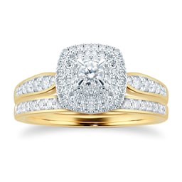 06018830 - 18ct Yellow Gold 0.65ct Diamond Bridal set