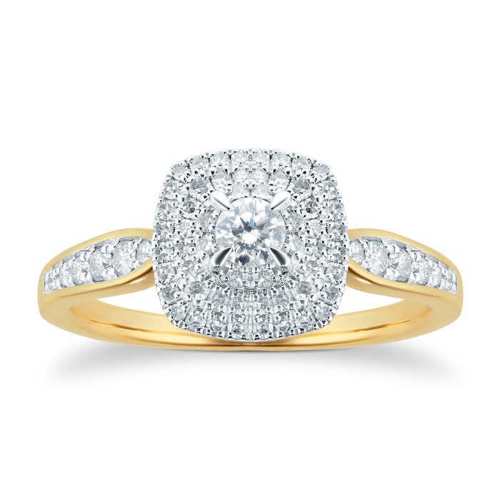 Goldsmiths 18ct Yellow Gold 0.65ct Diamond Bridal set