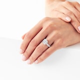 Goldsmiths Platinum 1ct Diamond Cluster Engagement Ring with Diamond Shoulders
