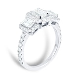 Mappin & Webb Amelia Platinum 2.00ct Diamond Emerald Cut Three stone Engagement Ring