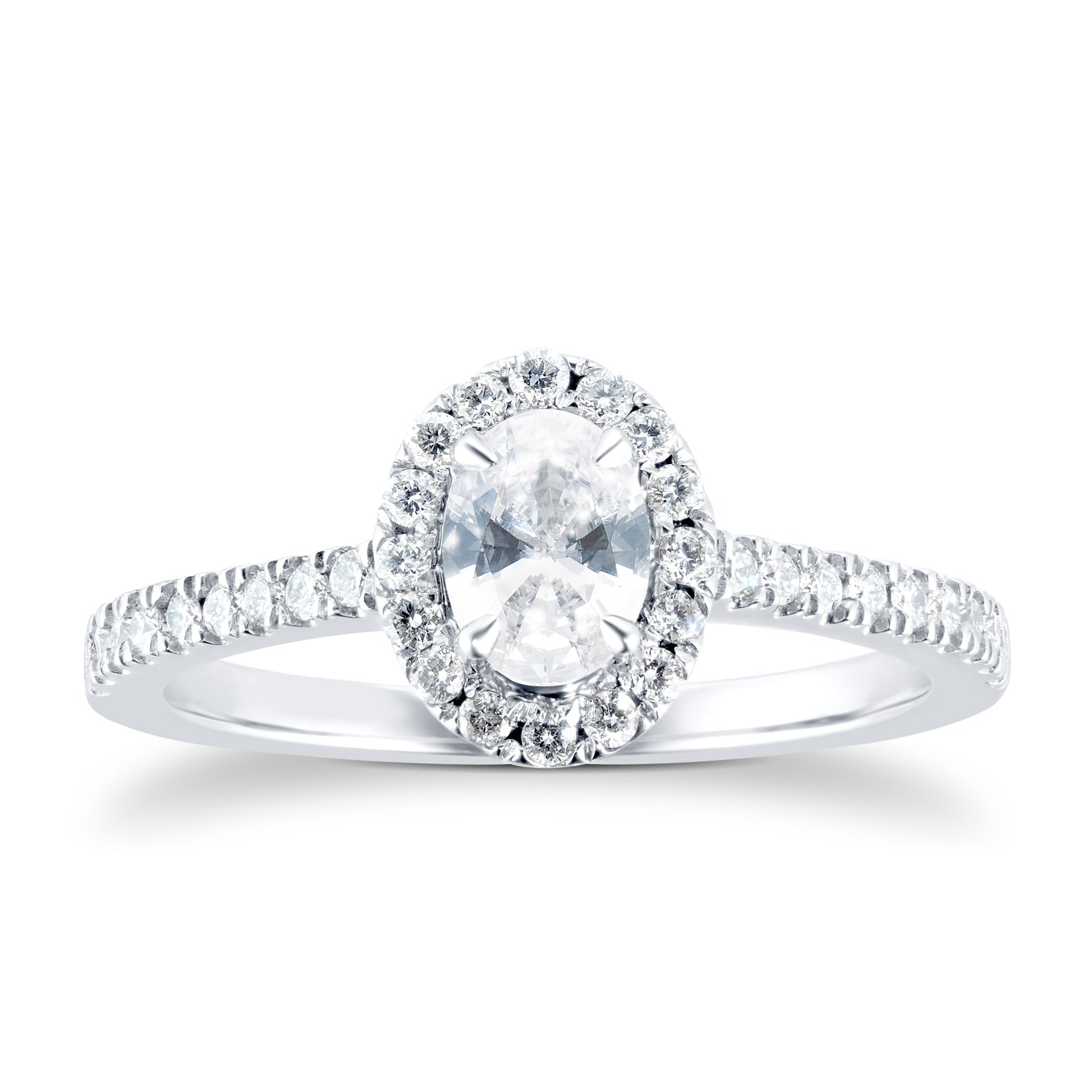 Amelia Platinum 0.90ct Diamond Oval Cut Engagement Ring - Ring Size Q