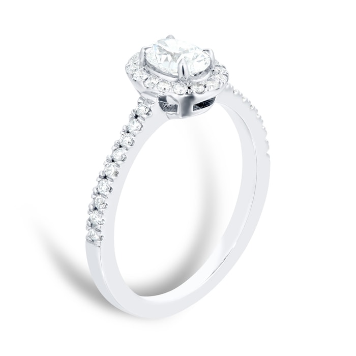 Mappin & Webb Amelia Platinum 0.90ct Diamond Oval Cut Engagement Ring