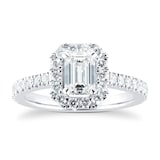 Mappin & Webb Amelia Platinum 1.40ct Diamond Emerald Cut Engagement Ring - Ring Size N