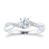 Goldsmiths 18ct White Gold 0.65ct Diamond Twist Engagement Ring