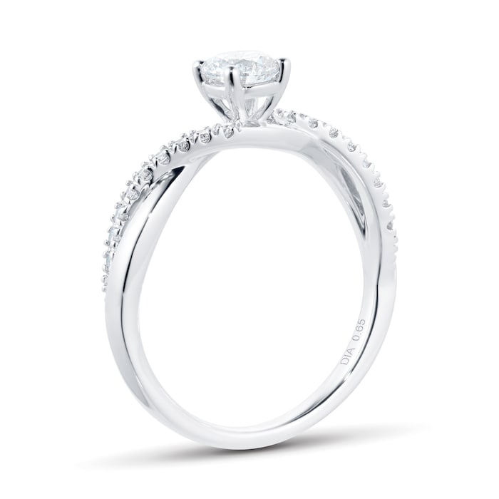 Goldsmiths 18ct White Gold 0.65ct Diamond Twist Engagement Ring