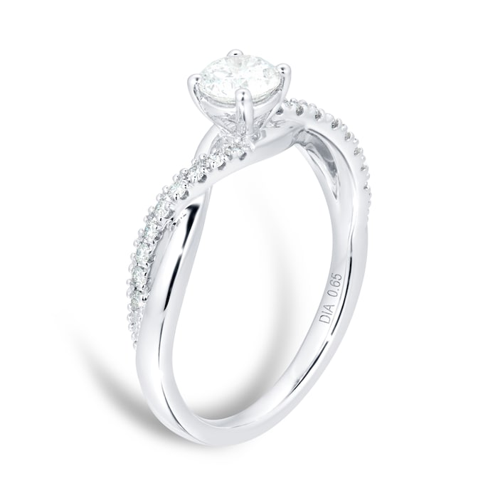 Goldsmiths 18ct White Gold 0.65ct Diamond Twist Engagement Ring