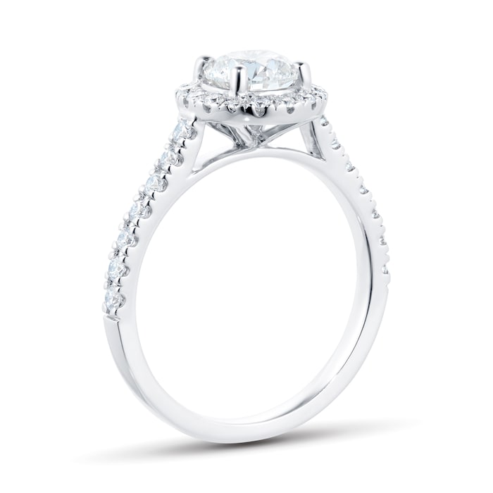 Goldsmiths Platinum 1.30ct Diamond Halo Engagement Ring