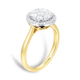 Goldsmiths 18ct Yellow Gold 0.75ct Diamond Cluster Engagaement Ring