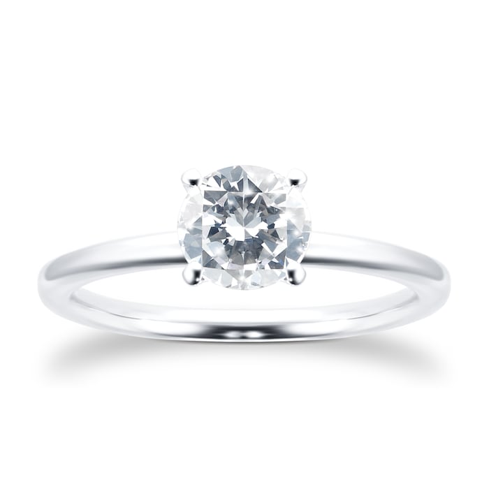 Goldsmiths Platinum 0.90cttw Diamond Brilliant Cut Solitaire Ring