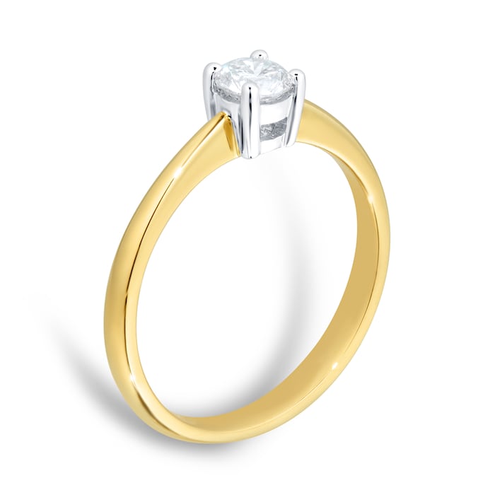 Goldsmiths 18ct Yellow Gold 0.25ct Diamond Solitaire Engagement Ring