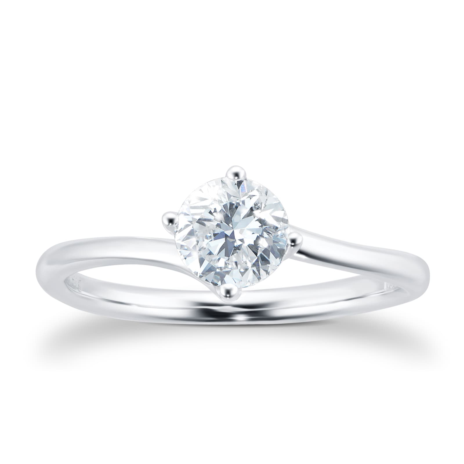 Goldsmiths 18ct White Gold 0.50ct Diamond Solitaire Engagement Ring
