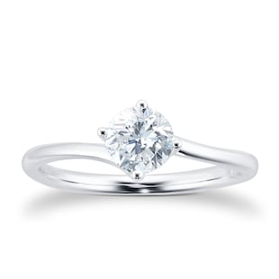Goldsmiths 18ct White Gold 0.50ct Diamond Solitaire Engagement Ring