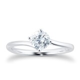 Goldsmiths 18ct White Gold 0.50ct Diamond Solitaire Engagement Ring - Ring Size P