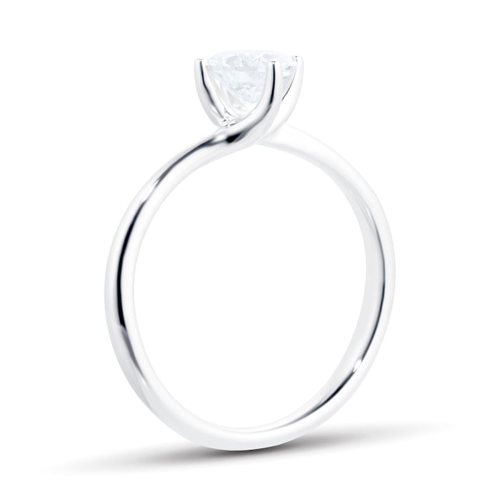 Goldsmiths 18ct White Gold 0.50ct Diamond Solitaire Engagement Ring - Ring Size P