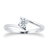 Goldsmiths 18ct White Gold 0.25ct Diamond Solitaire Engagement Ring