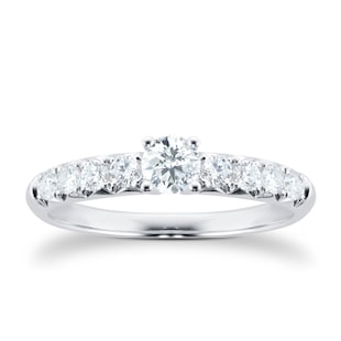 Goldsmiths 18ct White Gold 0.50ct Diamond Set Shoulder Engagement Ring