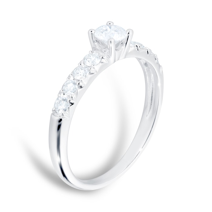 Goldsmiths 18ct White Gold 0.50ct Diamond Set Shoulder Engagement Ring