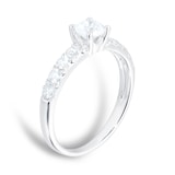 Goldsmiths 18ct White Gold 0.75ct Diamond Set Shoulder Engagement Ring