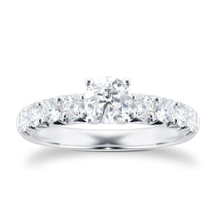 Goldsmiths 18ct White Gold 1.00ct Diamond Set Shoulder Engagement Ring