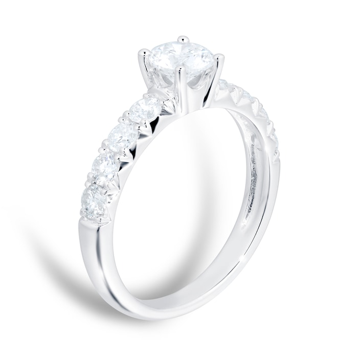 Goldsmiths 18ct White Gold 1.00ct Diamond Set Shoulder Engagement Ring