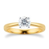 Goldsmiths 18ct Yellow Gold 0.50ct Diamond Solitaire Engagement Ring