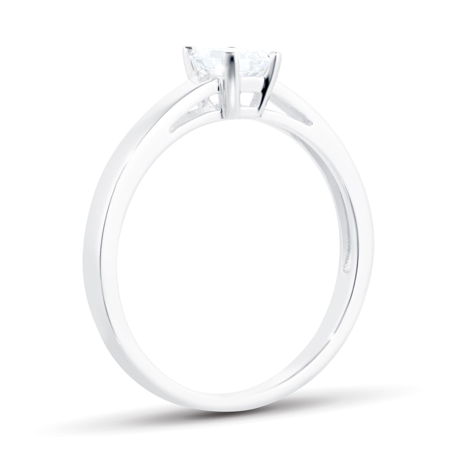 Goldsmiths 18ct White Gold 0.33ct Emerald Cut Diamond Solitaire Engagement Ring Goldsmiths 18ct White Gold 0.33ct Emerald Cut Diamond Solitaire Engagement Ring