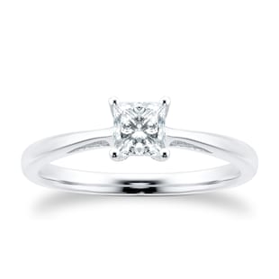 Goldsmiths 18ct White Gold 0.50ct Princess Cut Diamond Engagement Ring