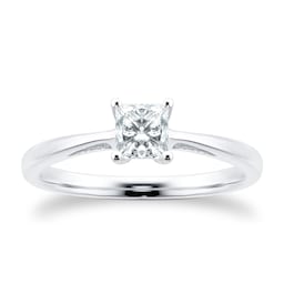 06018997 - 18ct White Gold 0.50ct Princess Cut Diamond Engagement Ring