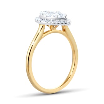Goldsmiths 18ct Yellow Gold 0.75cttw Pear Cluster Diamond Ring
